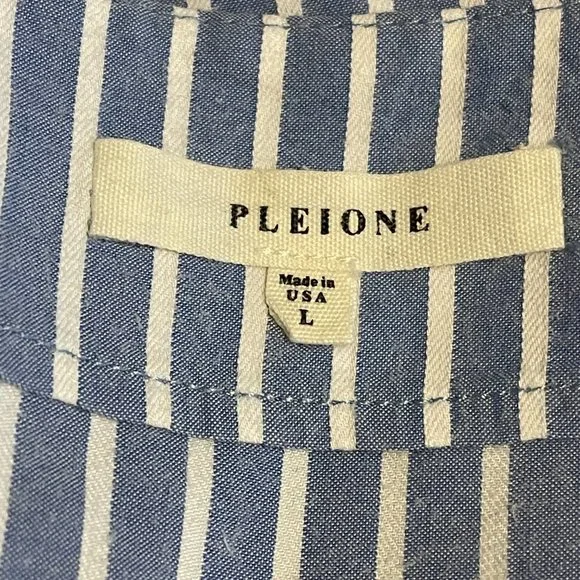 Anthropologie Pleione Pinstripe Bell Sleeve Blouse - Picture 5 of 7